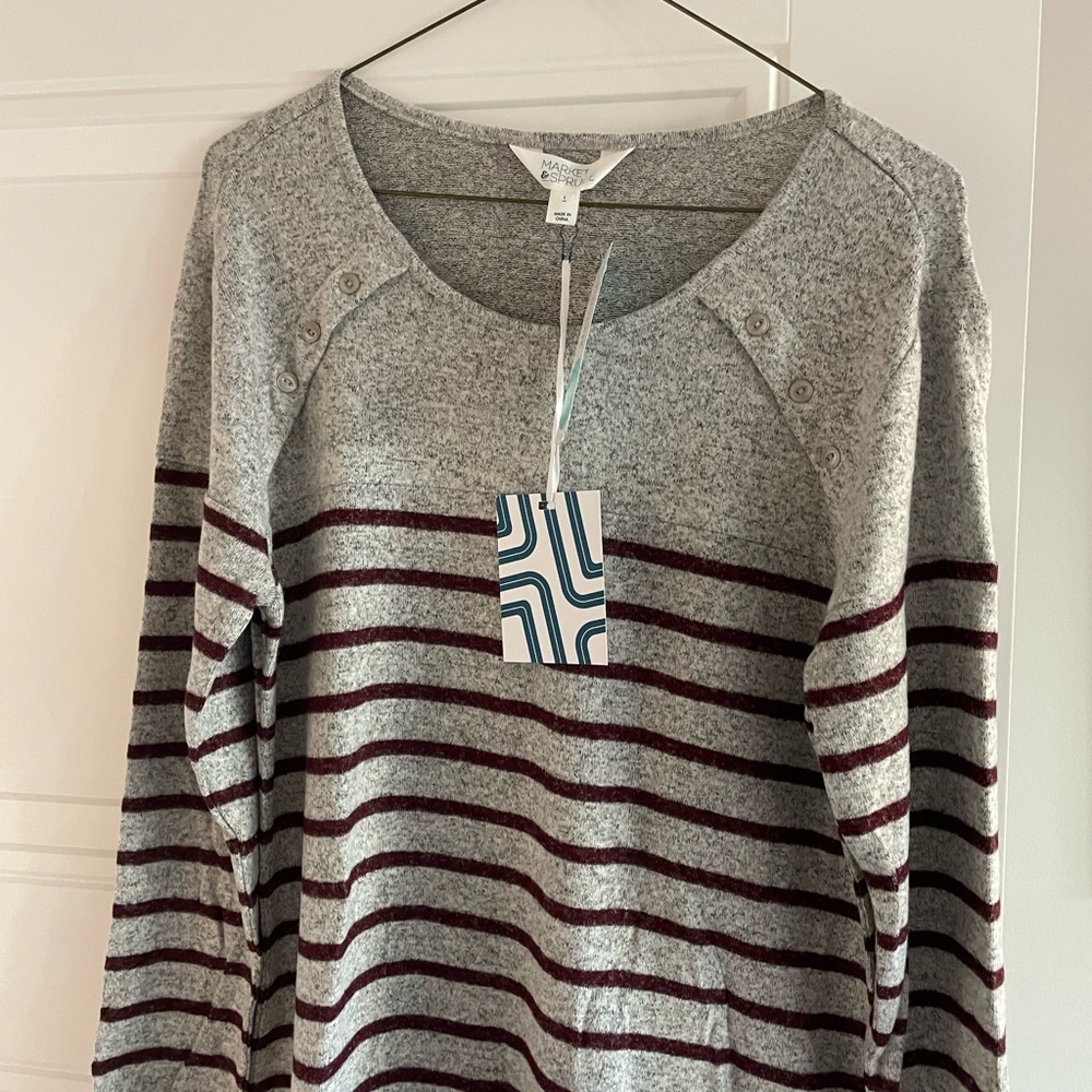 Market & Spruce Heather Gray Knit Top